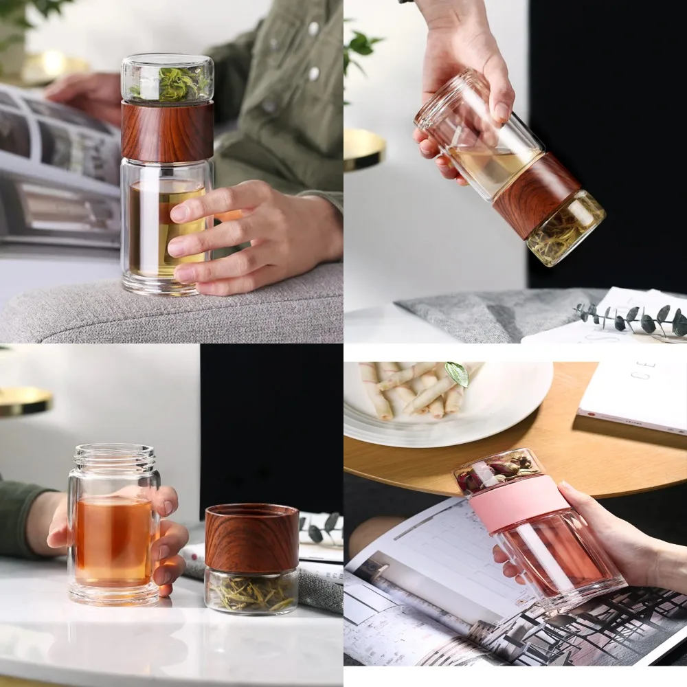 Convenient, Portable, Stylish, Modern Double Wall Glass Water Bottle with Stainless Steel Infuser Filters - Elegant On-the-Go Hy
Convenient, Portable, Stylish, Modern Double Wall Glass Water Bottle with Stainless Steel Infuser Filters - Elegant On-the-Go Hy