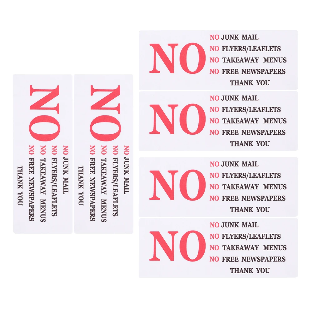 6pcs Mailbox Stickers PVC Waterproof Durable Simple Design Functional Labels No Junk Mail Decals Adhesive Signs Box
6pcs Mailbox Stickers PVC Waterproof Durable Simple Design Functional Labels No Junk Mail Decals Adhesive Signs Box