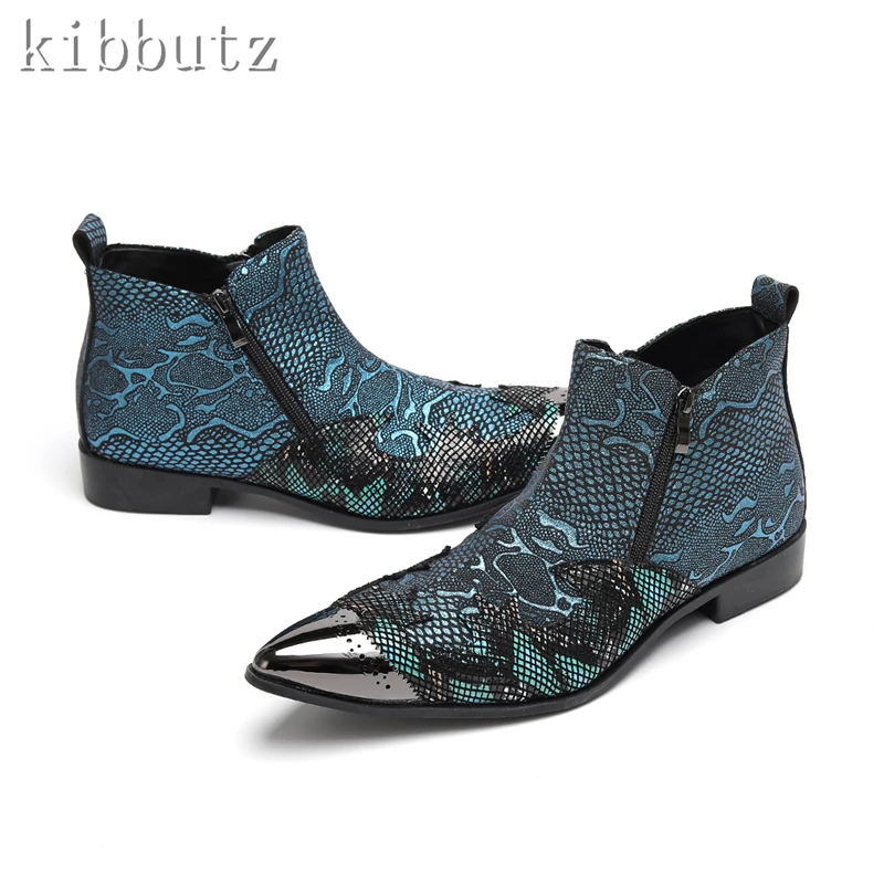 Luxury Design Metal Toe Men Ankle Boots Dark Blue Prints Chelsea Boots Male New Fashion Party Business Formal Shoes
Luxury Design Metal Toe Men Ankle Boots Dark Blue Prints Chelsea Boots Male New Fashion Party Business Formal Shoes