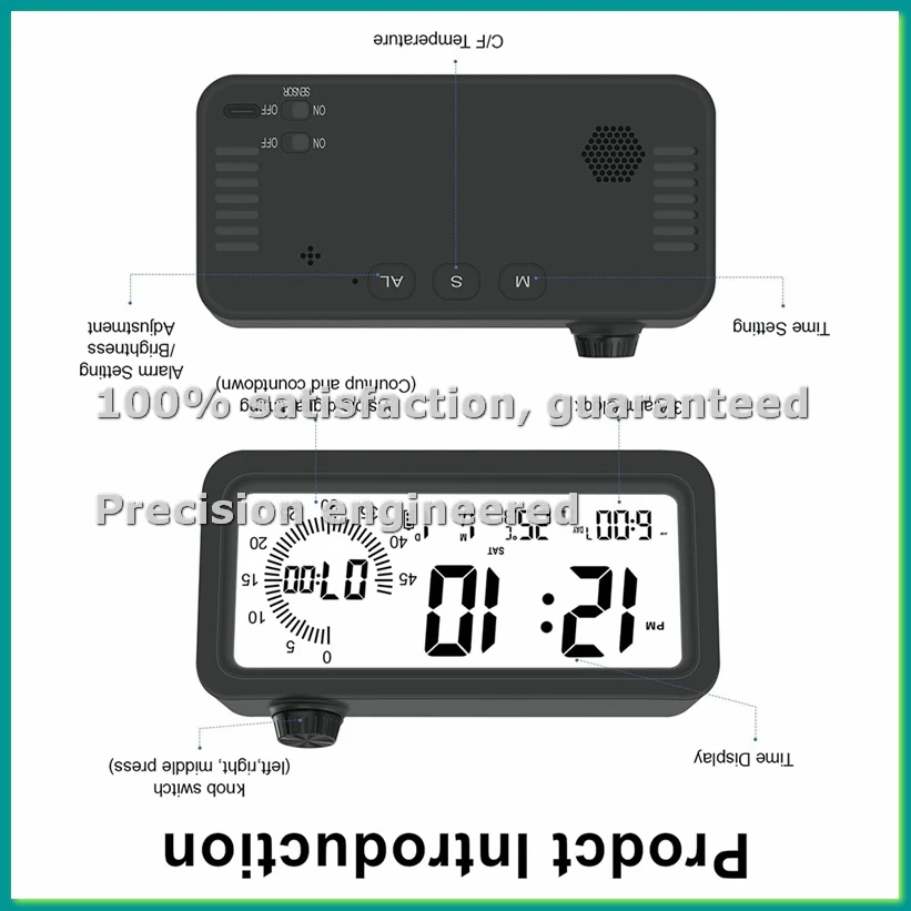 Digital Alarm Clock Visual Timer Three Sets of Alarms Luminous Dual Display Countdown Children'S Learning Time Reminder-VVNB
Digital Alarm Clock Visual Timer Three Sets of Alarms Luminous Dual Display Countdown Children'S Learning Time Reminder-VVNB