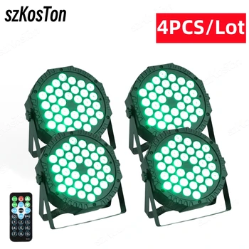 4pcs/Lot Hight Quality Flat LED Par Light 36W RGBW Stage Full Color Light DMX Controller DJ Equipment Disco Night Club Bar Show