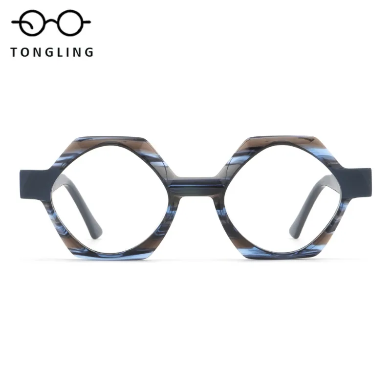 Retro new polygon three-dimensional high quality fashion style acetic eyeglass frame men and women can be prescribed lenses
Retro new polygon three-dimensional high quality fashion style acetic eyeglass frame men and women can be prescribed lenses
