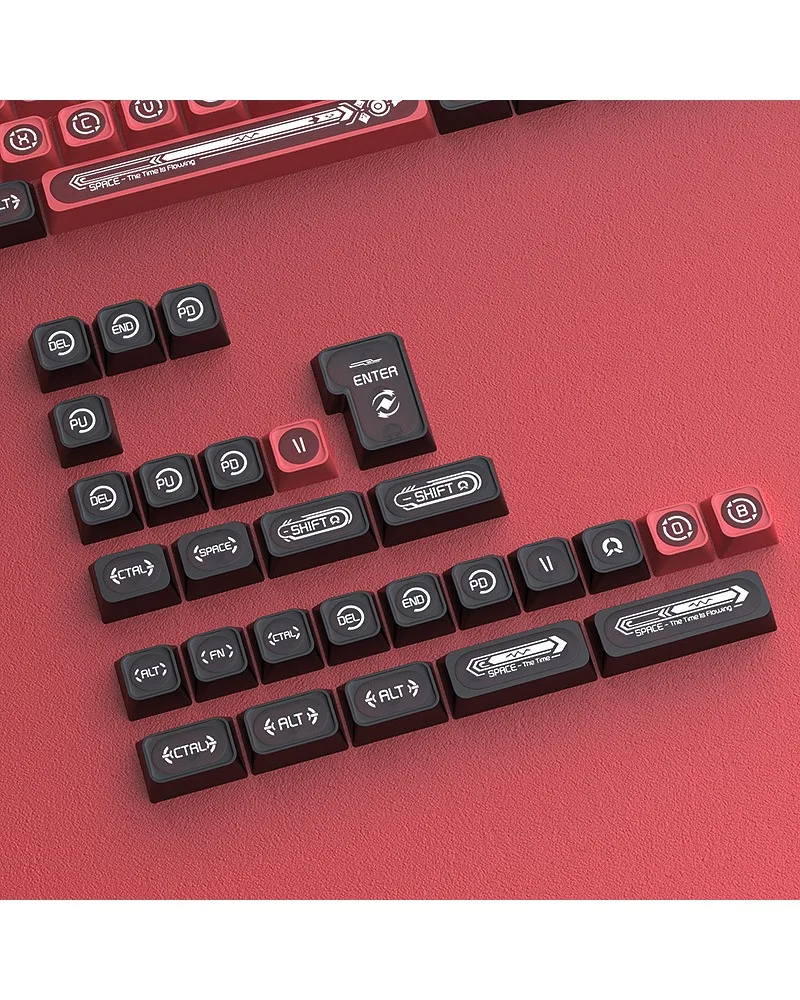 Black and red double-spell keycap original small full set of mechanical keyboard sublimation
Black and red double-spell keycap original small full set of mechanical keyboard sublimation