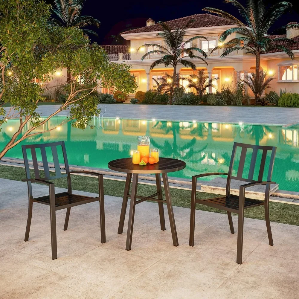 3-piece outdoor terrace tavern dining set, Flat noodles metal round table and 2 balcony chairs, outdoor furniture set for porch
3-piece outdoor terrace tavern dining set, Flat noodles metal round table and 2 balcony chairs, outdoor furniture set for porch