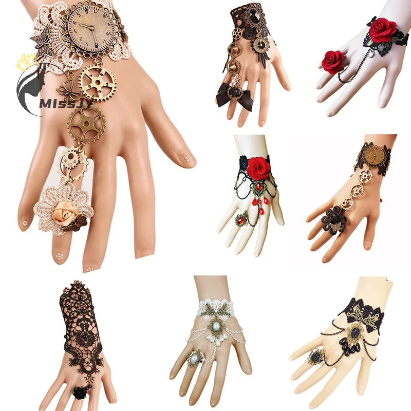 Women's Vintage Steampunk Gloves Wrist Cuff Gear Girls Jewelry Accessories Victorian Bracelets Costume Lace Handwear
Women's Vintage Steampunk Gloves Wrist Cuff Gear Girls Jewelry Accessories Victorian Bracelets Costume Lace Handwear
