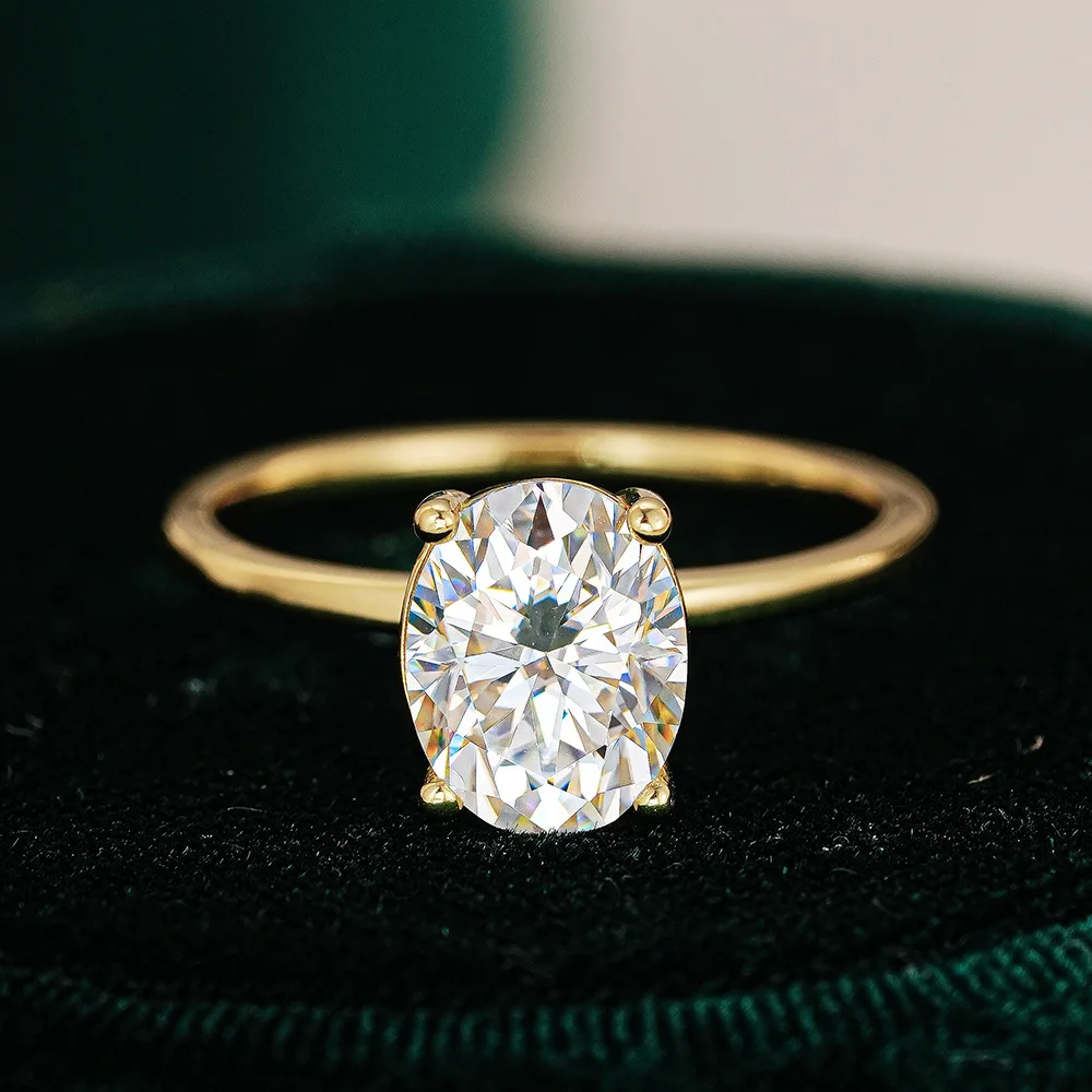 Oval Ring Plated with 18K Gold Moissanite S925 Silver Ring, Children's Light Luxury Four Claw Women's Wedding Jewelry
Oval Ring Plated with 18K Gold Moissanite S925 Silver Ring, Children's Light Luxury Four Claw Women's Wedding Jewelry