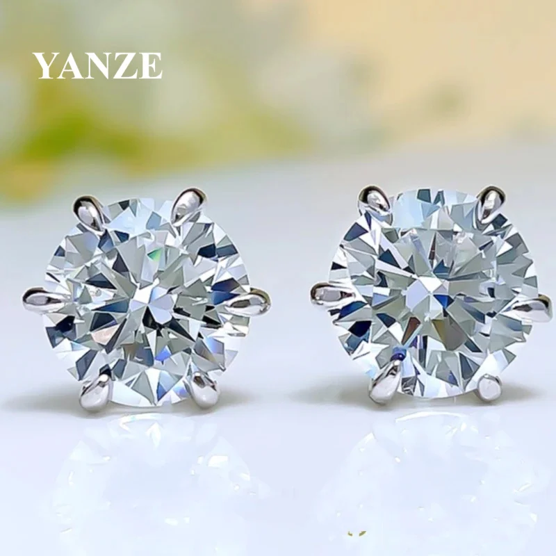 2CT Lab Diamond Round Earrings high carbon diamond Earrings And 18k S925 stud earrings wholesale
2CT Lab Diamond Round Earrings high carbon diamond Earrings And 18k S925 stud earrings wholesale