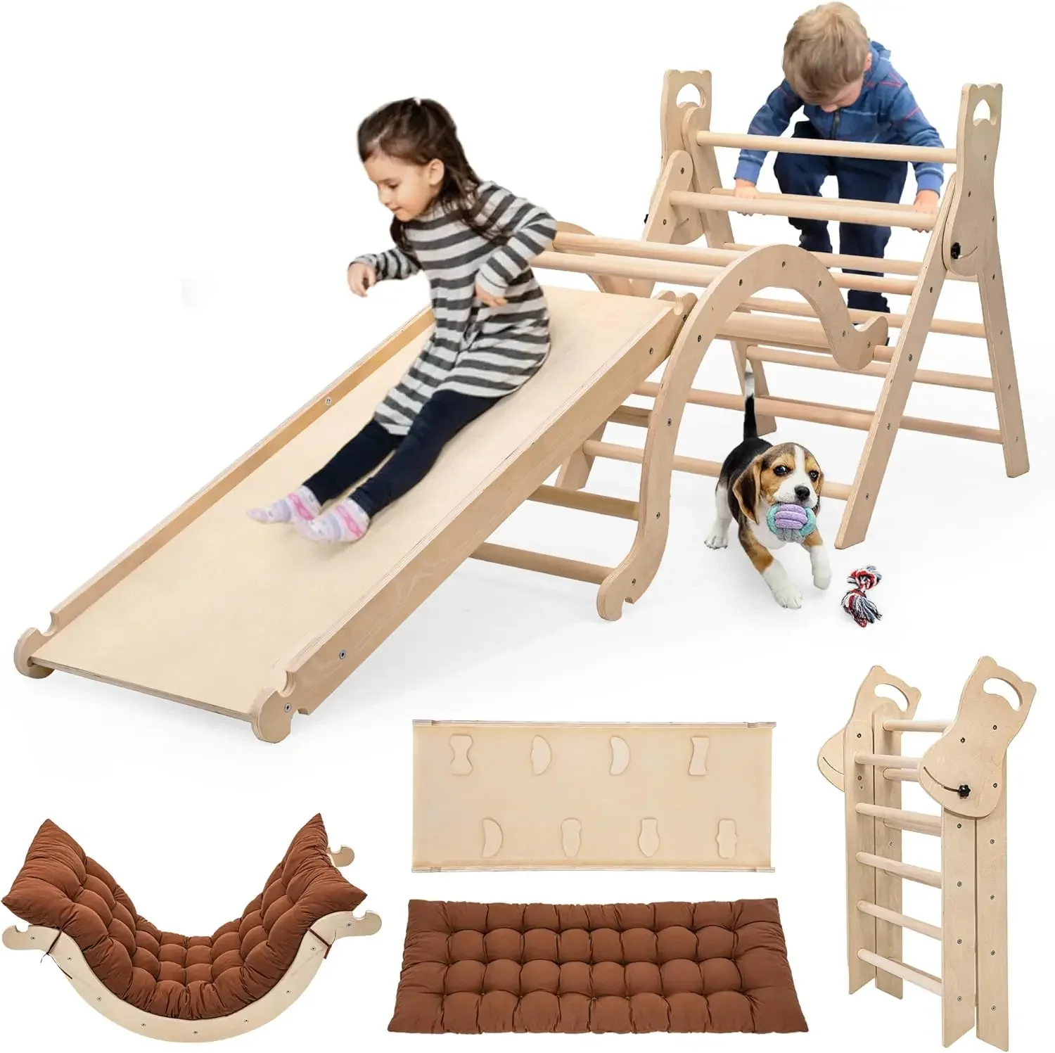 Large Foldable Toddler Climbing Toys Indoor Jungle Gym, Pikler Triangle Set with Cushion, S-lide and Arch, 7-in-1 Montessori Cli
Large Foldable Toddler Climbing Toys Indoor Jungle Gym, Pikler Triangle Set with Cushion, S-lide and Arch, 7-in-1 Montessori Cli