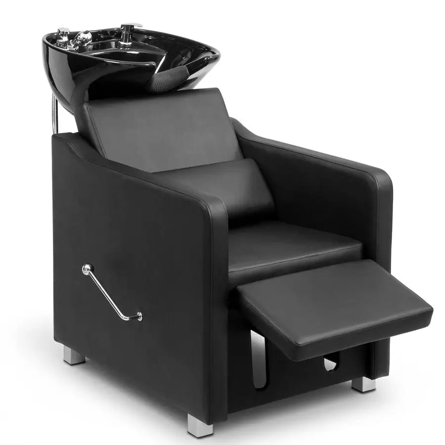 Shampoo Backwash Barber Chair with Ceramic Hair Wash Bowl Sink, Adjustable Leg Baffle, Reclining Shampoo Station Chair
Shampoo Backwash Barber Chair with Ceramic Hair Wash Bowl Sink, Adjustable Leg Baffle, Reclining Shampoo Station Chair