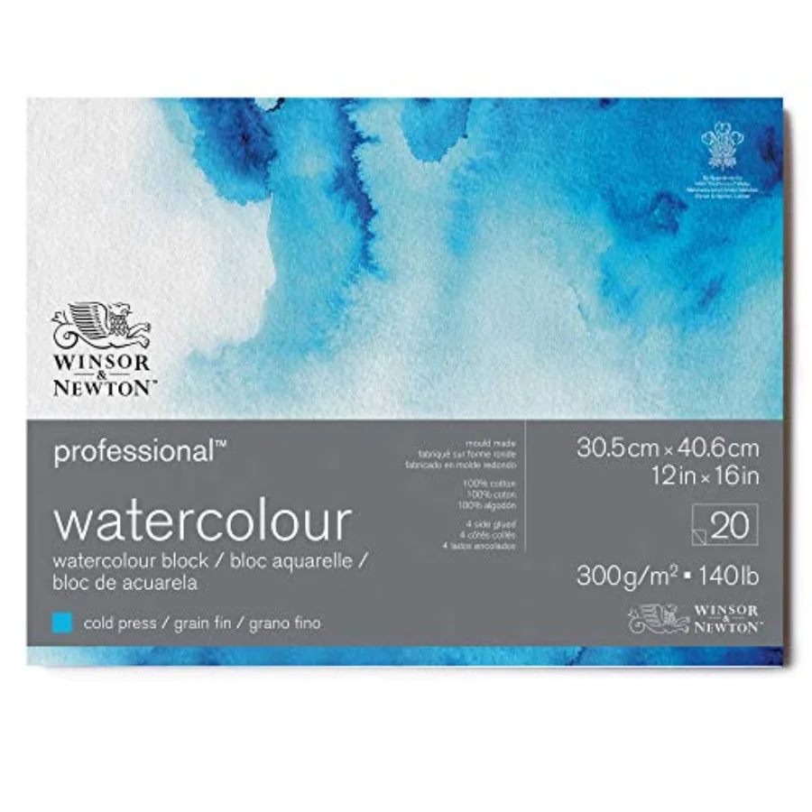 Professional Watercolor Paper Block 12" x 16" Cold Pressed
Professional Watercolor Paper Block 12" x 16" Cold Pressed