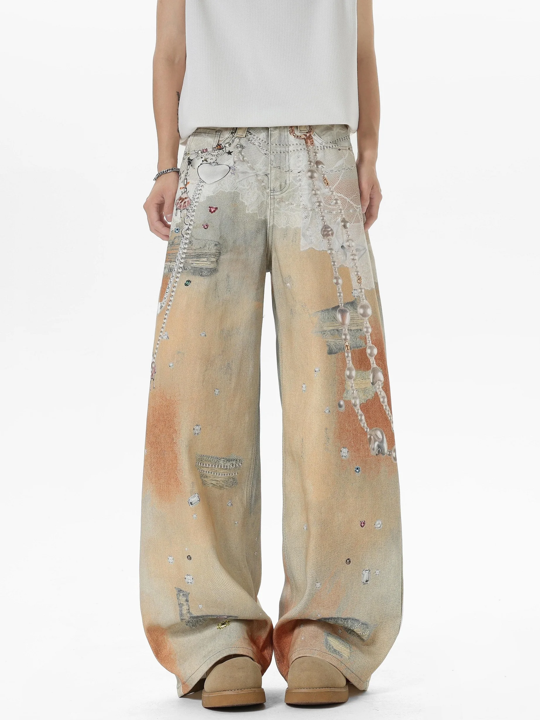 Мужские джинсы в стиле ретро: американские, с 3D-цифровым принтом, ручной росписью, свободного прямого кроя, повседневные, модные, широкие штанины
Мужские джинсы в стиле ретро: американские, с 3D-цифровым принтом, ручной росписью, свободного прямого кроя, повседневные, модные, широкие штанины