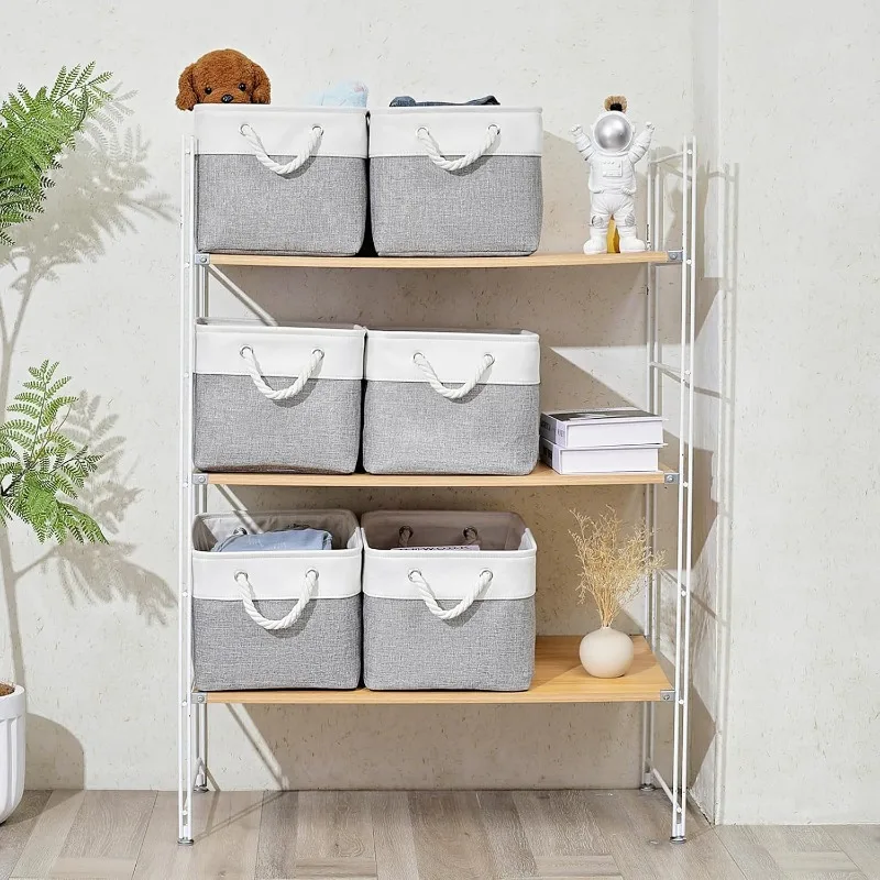 15x11x9.5 Inch Storage Baskets for Shelves,6 Pack Storage Bins,Foldable Organizer Boxes
15x11x9.5 Inch Storage Baskets for Shelves,6 Pack Storage Bins,Foldable Organizer Boxes