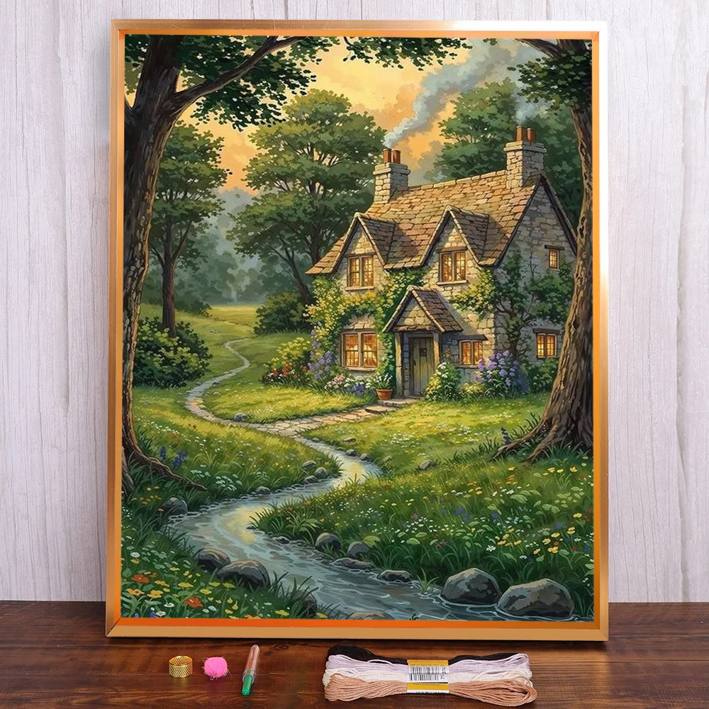 Landscape House By River Printed Fabric Cross Stitch Kit Embroidery Handicraft Handmade Craft Needlework Mulina Wholesale Magic
Landscape House By River Printed Fabric Cross Stitch Kit Embroidery Handicraft Handmade Craft Needlework Mulina Wholesale Magic