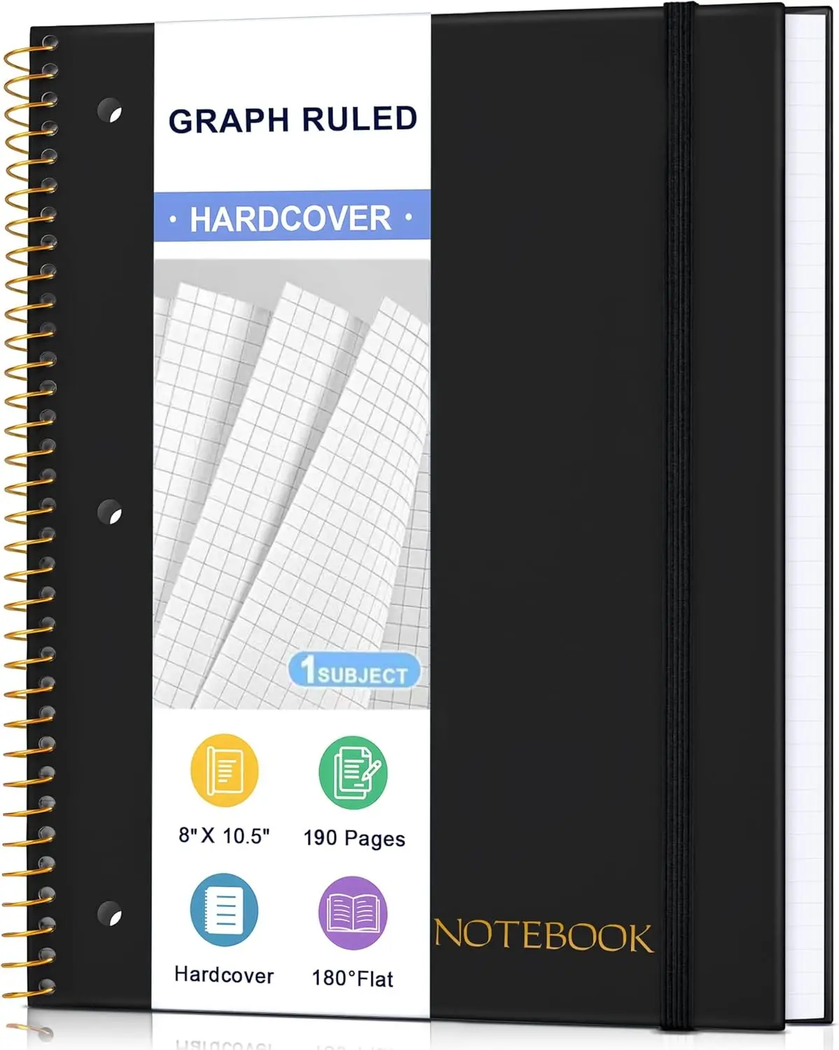 Graph Paper Spiral Notebook 8x10.5 Inch, 95 Sheets with 3-Hole Punch for School Office Writing Journal
Graph Paper Spiral Notebook 8x10.5 Inch, 95 Sheets with 3-Hole Punch for School Office Writing Journal