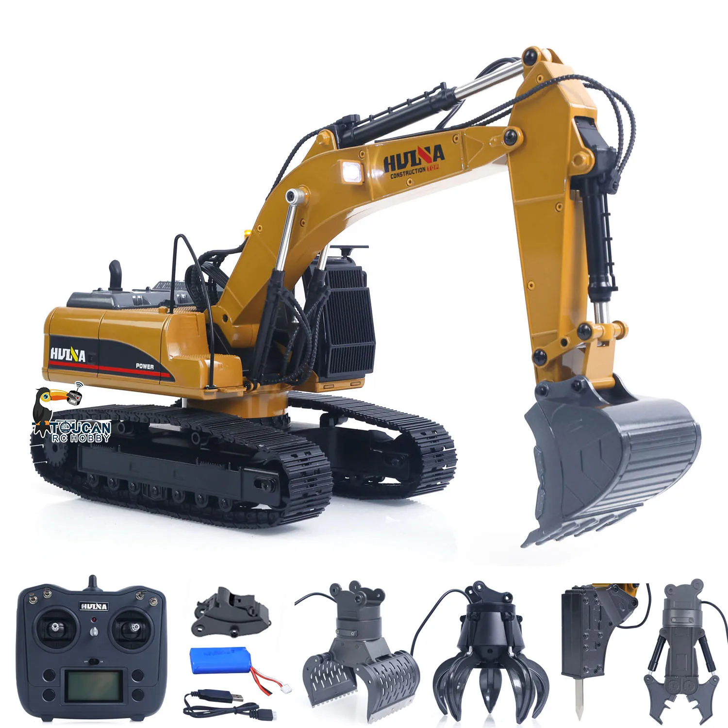 HUINA 580 1/14 Metal RC Excavator 360° Rotating Shear Claw Collectible Engineering Vehicle Toy Adults
HUINA 580 1/14 Metal RC Excavator 360° Rotating Shear Claw Collectible Engineering Vehicle Toy Adults