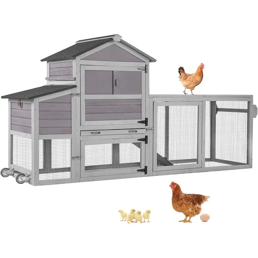 Expandable Backyard Chicken Coop with Wheels, 2 Nesting Boxes, Easy Clean Tray, Leak-Resistant Roof for 4-6 Chickens or Ducks, 8
Expandable Backyard Chicken Coop with Wheels, 2 Nesting Boxes, Easy Clean Tray, Leak-Resistant Roof for 4-6 Chickens or Ducks, 8