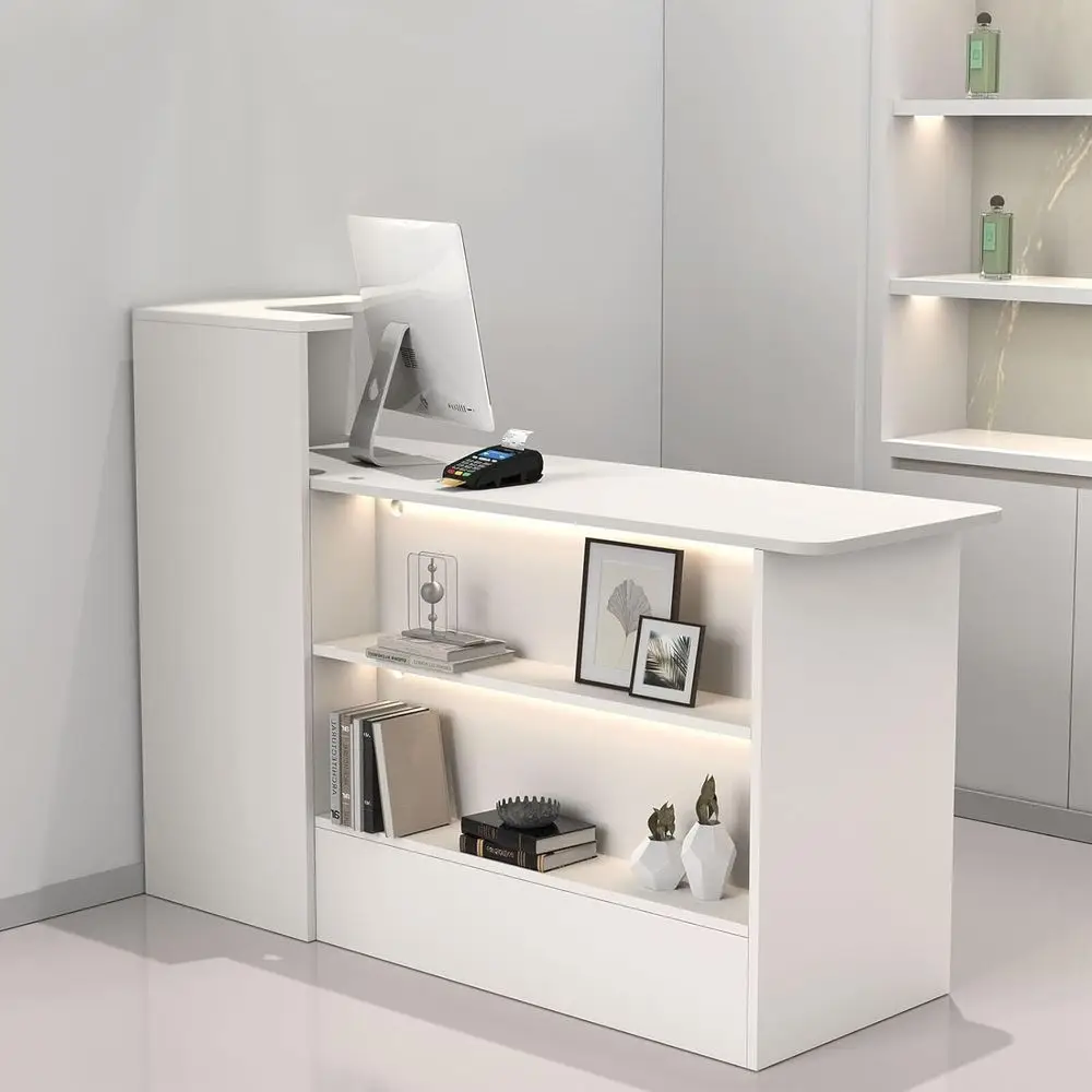 LED-Illuminated 59 Reception Desk with Dual Screen and Hidden Cable Management for Various Business Settings
LED-Illuminated 59 Reception Desk with Dual Screen and Hidden Cable Management for Various Business Settings