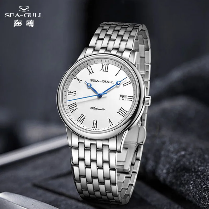 Seagull Simple Men Watch Fashion Automatic Mechanical Dress Watch 39mm Sapphire Stainless Steel Strap 50M Waterproof 816.11.6151
Seagull Simple Men Watch Fashion Automatic Mechanical Dress Watch 39mm Sapphire Stainless Steel Strap 50M Waterproof 816.11.6151