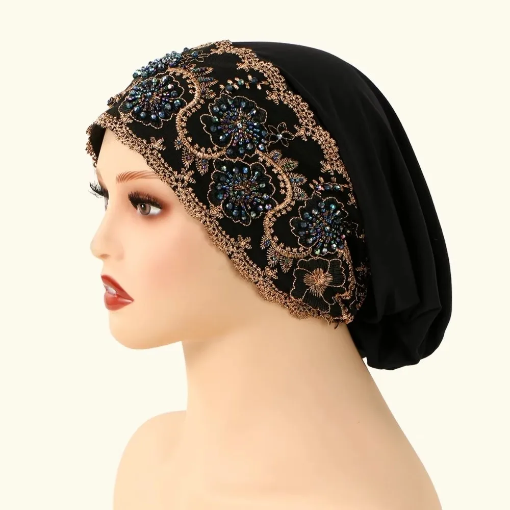 New Luxury Embroidery Turban Cap Women Lace Head Cover Hat Floral Rhinestone Modal Female Head Wraps
New Luxury Embroidery Turban Cap Women Lace Head Cover Hat Floral Rhinestone Modal Female Head Wraps