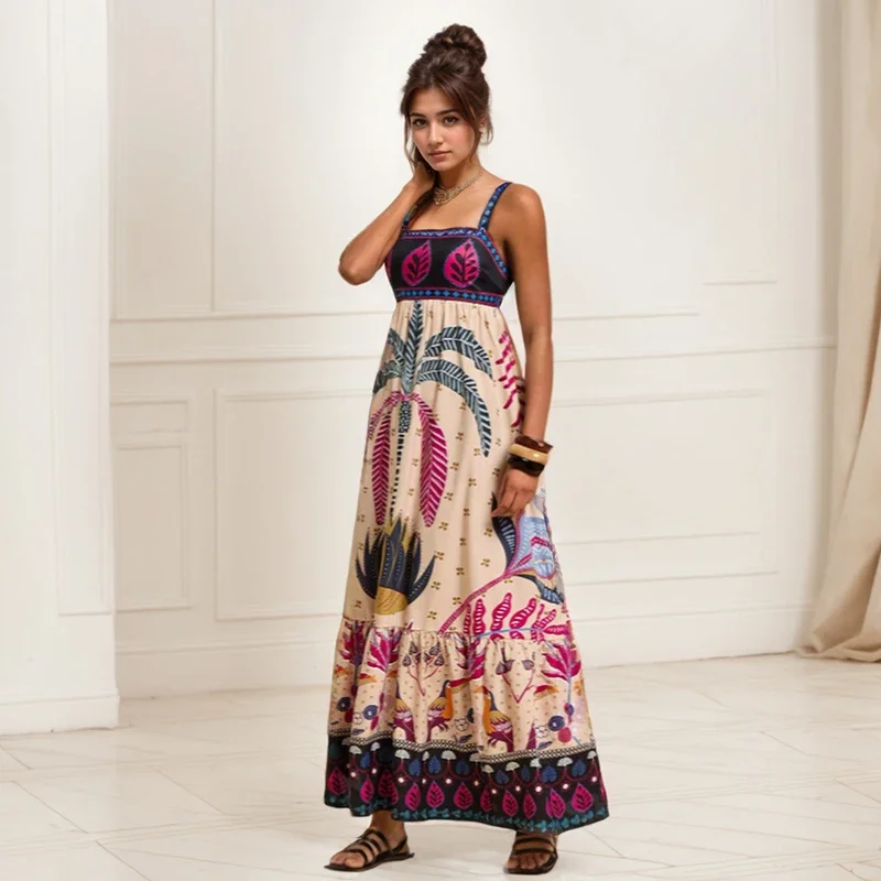 Sexy Sleeveless Back-length Long Dresses Fashion Versatile Floral Print Sleeveless High Waist Elastic Long Dresses For Women
Sexy Sleeveless Back-length Long Dresses Fashion Versatile Floral Print Sleeveless High Waist Elastic Long Dresses For Women