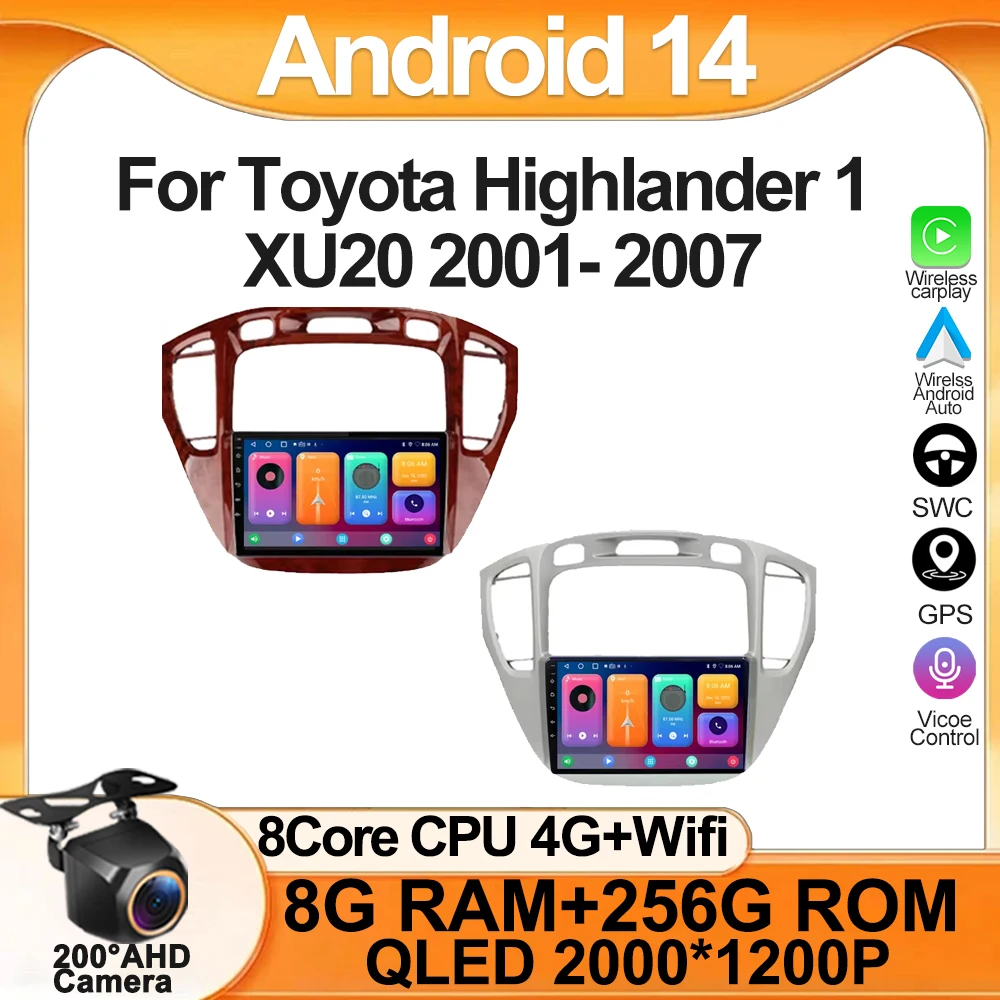 Для Toyota Highlander 1 XU20 2001-2007 Стерео Android Автомобильный мультимедийный плеер Экран Навигация GPS Carplay 5G Wi-Fi BT NO 2 DIN
Для Toyota Highlander 1 XU20 2001-2007 Стерео Android Автомобильный мультимедийный плеер Экран Навигация GPS Carplay 5G Wi-Fi BT NO 2 DIN