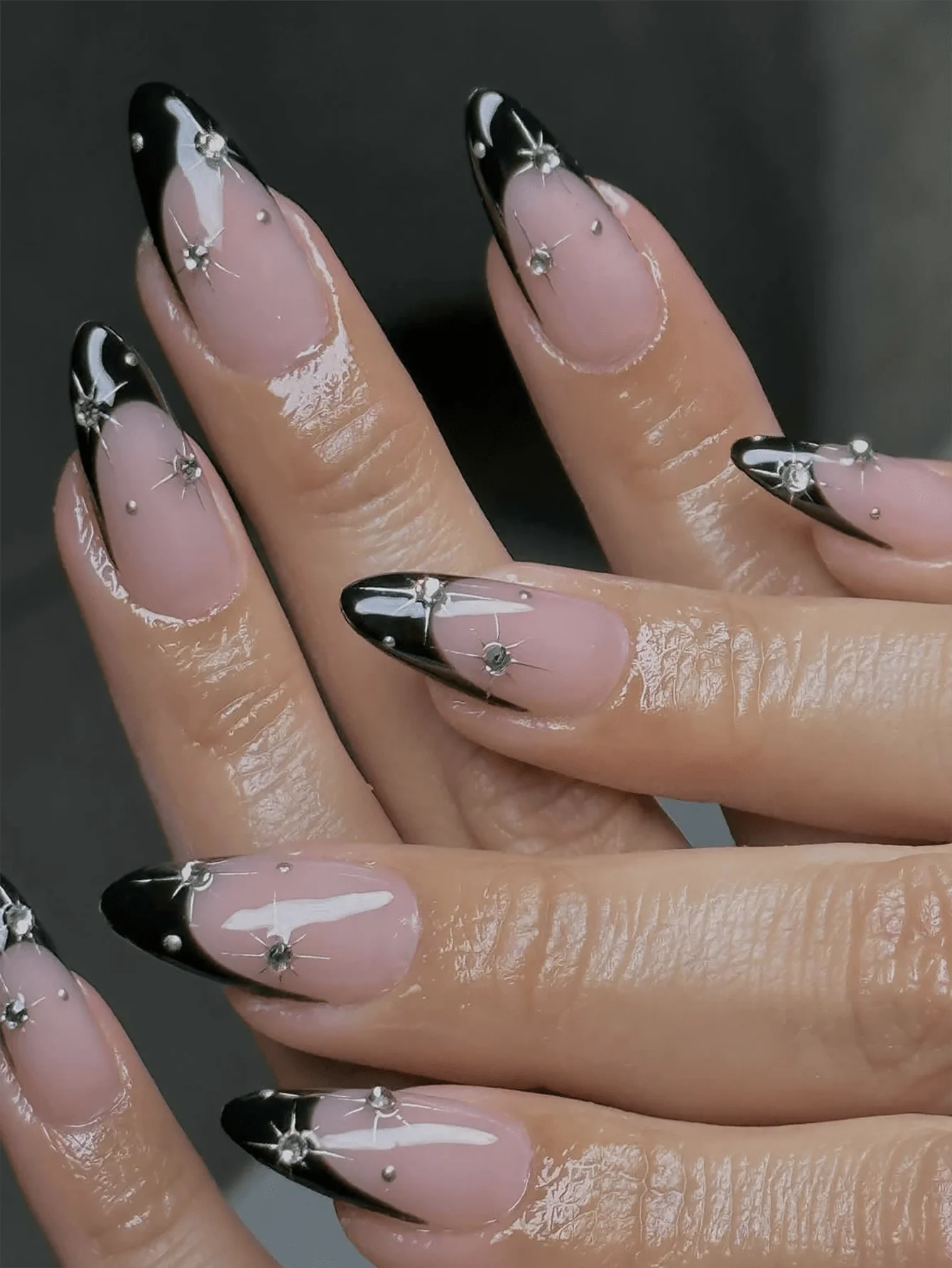 Upgrade Your Look With Press On Nails , 24 Pcs Medium Almond Shape Nail With 3D Shining Diamond, Includes 1 Pc Sheet Adhesive Tab &1 Pc Mini File, Silver Starburst Pattern With Black French Style Full Coverage Fake Nail Kit, Nail Art For Women And Fashion
Upgrade Your Look With Press On Nails , 24 Pcs Medium Almond Shape Nail With 3D Shining Diamond, Includes 1 Pc Sheet Adhesive Tab &1 Pc Mini File, Silver Starburst Pattern With Black French Style Full Coverage Fake Nail Kit, Nail Art For Women And Fashion