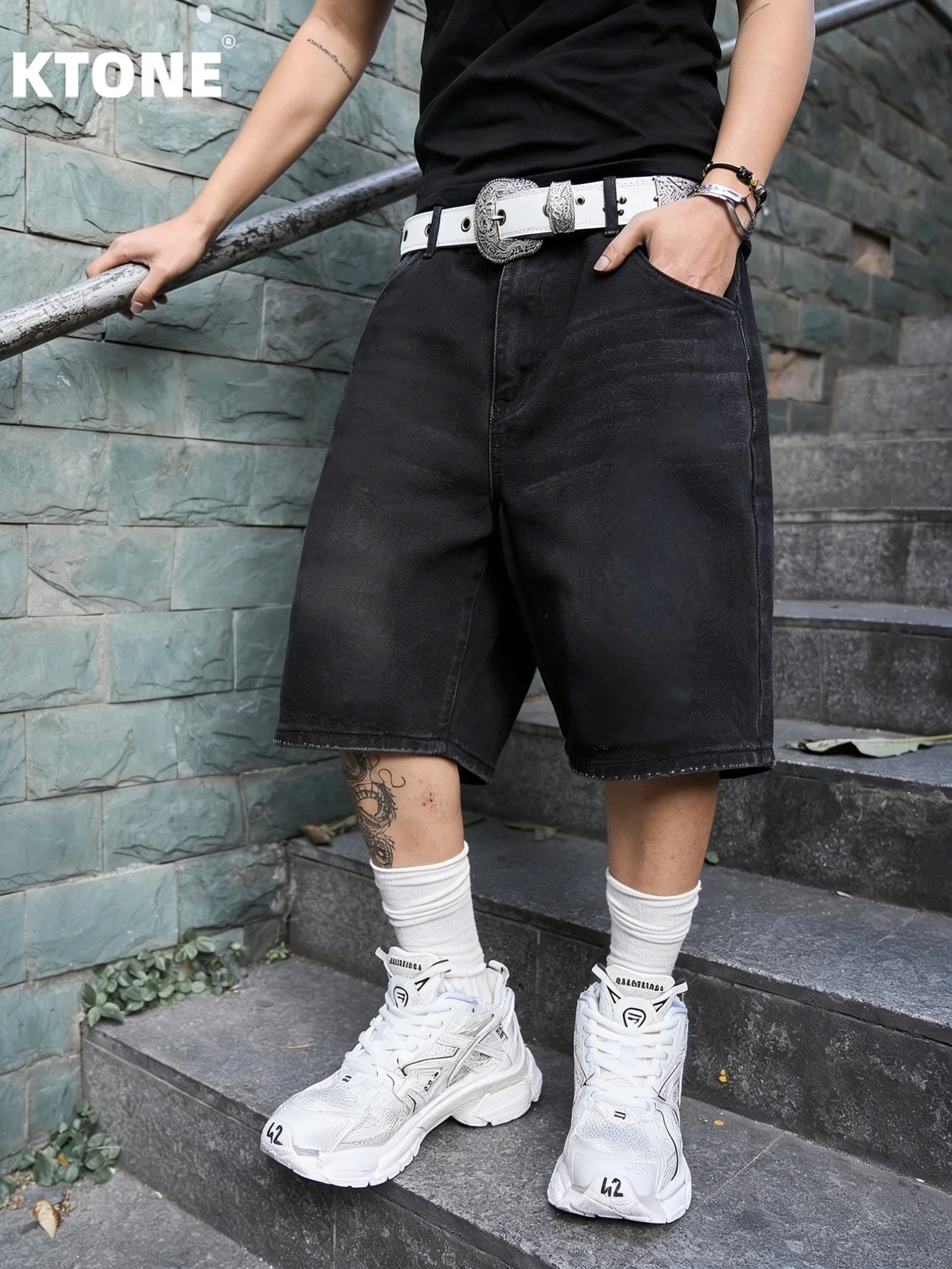 Street black non stretch denim jorts men loose fit casual solid color simple stylish shorts
Street black non stretch denim jorts men loose fit casual solid color simple stylish shorts