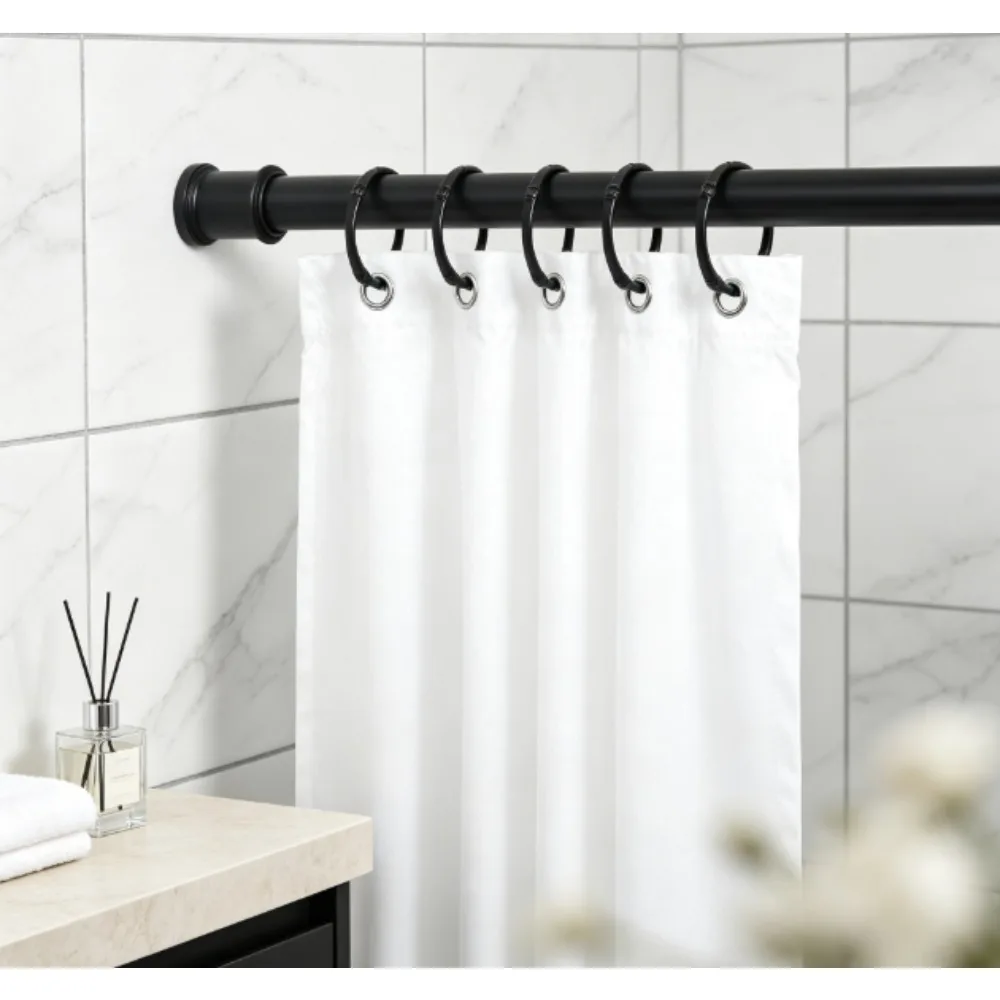 Mainstays Adjustable Tension Shower Curtain Rod, 44” - 72", No Drilling, Matte Black
Mainstays Adjustable Tension Shower Curtain Rod, 44” - 72", No Drilling, Matte Black