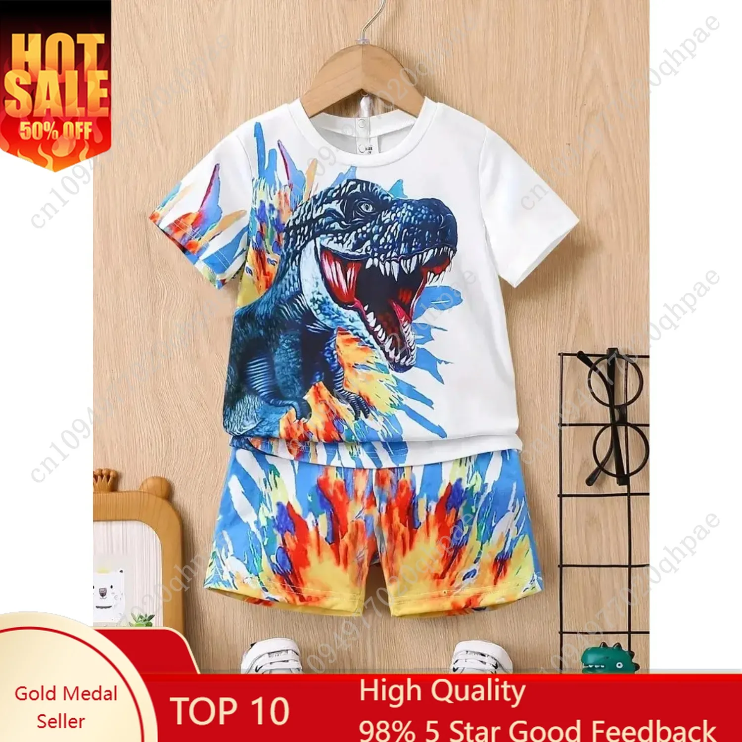 Boy cartoon dinosaur set shorts and T-shirt short sleeved round neck casual summer children's clothing lightweight and breathabl
Boy cartoon dinosaur set shorts and T-shirt short sleeved round neck casual summer children's clothing lightweight and breathabl