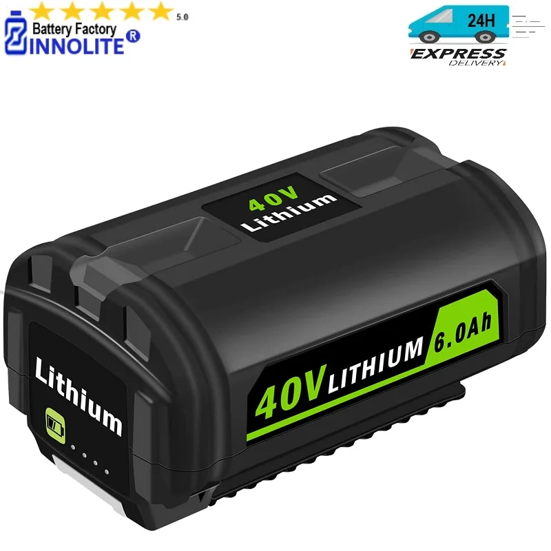 40V 6.0Ah OP4060A Lithium-Ion Battery for Ryobi 40-Volt OP4040 OP4050A OP4015 OP40261 OP40201 OP40301 OP40601 with LED Indicator
40V 6.0Ah OP4060A Lithium-Ion Battery for Ryobi 40-Volt OP4040 OP4050A OP4015 OP40261 OP40201 OP40301 OP40601 with LED Indicator