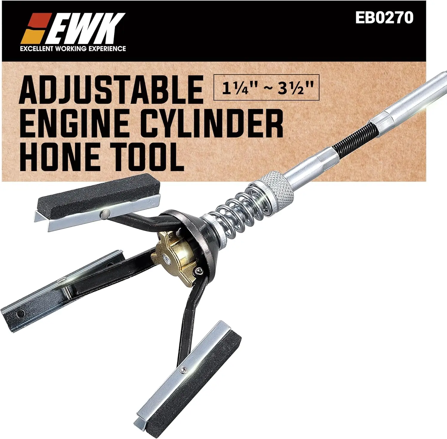 Adjustable Engine Cylinder Hone Tool, 1-1/4 to 3-1/2 Inch, 3-Stone 220 Grit for Automotive & Motorcycle Repair
Adjustable Engine Cylinder Hone Tool, 1-1/4 to 3-1/2 Inch, 3-Stone 220 Grit for Automotive & Motorcycle Repair