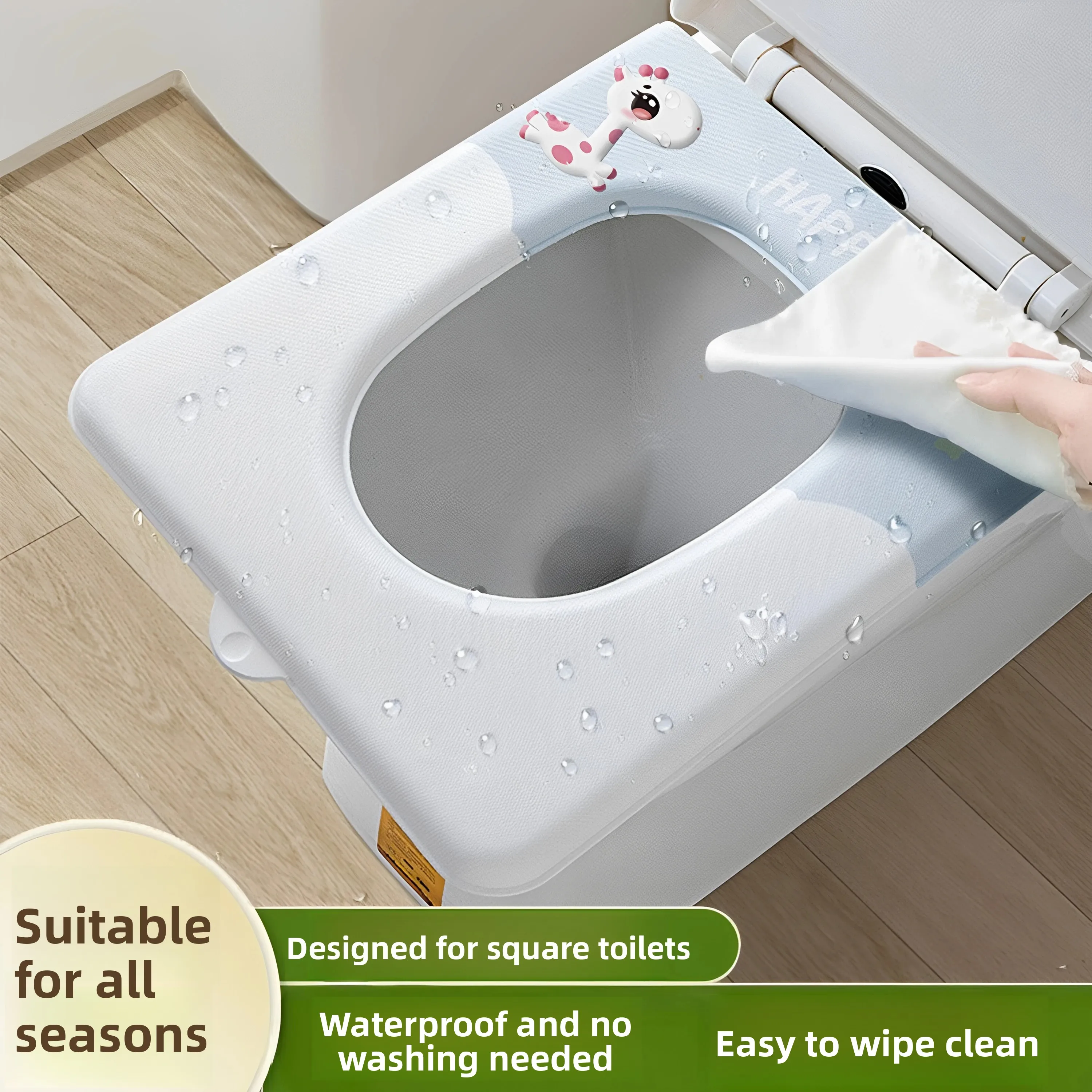 Thickened Square Toilet Cushion Waterproof Adhesive Non-Washable All-Season Home Use Dirt-Resistant Wipeable Toilet Pad
Thickened Square Toilet Cushion Waterproof Adhesive Non-Washable All-Season Home Use Dirt-Resistant Wipeable Toilet Pad