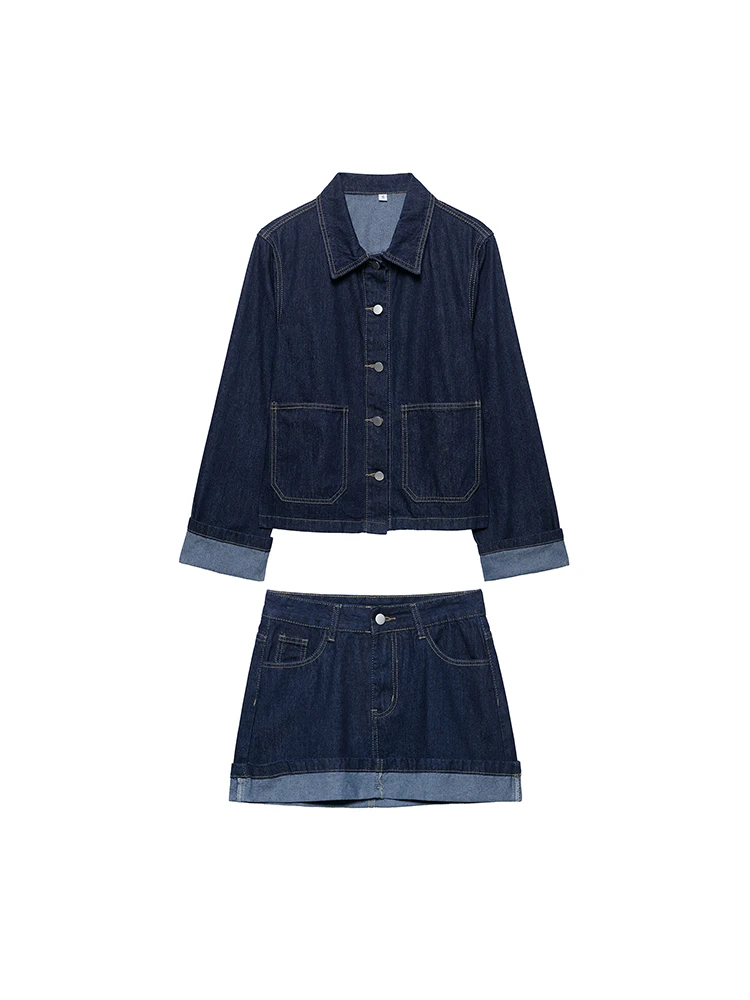SIYANG Women Fashion 2 Piece Set Denim Single Breasted Jackets & Vintage Front Zipper Mini Skirt Female Chic Lady Skirts Set
SIYANG Women Fashion 2 Piece Set Denim Single Breasted Jackets & Vintage Front Zipper Mini Skirt Female Chic Lady Skirts Set
