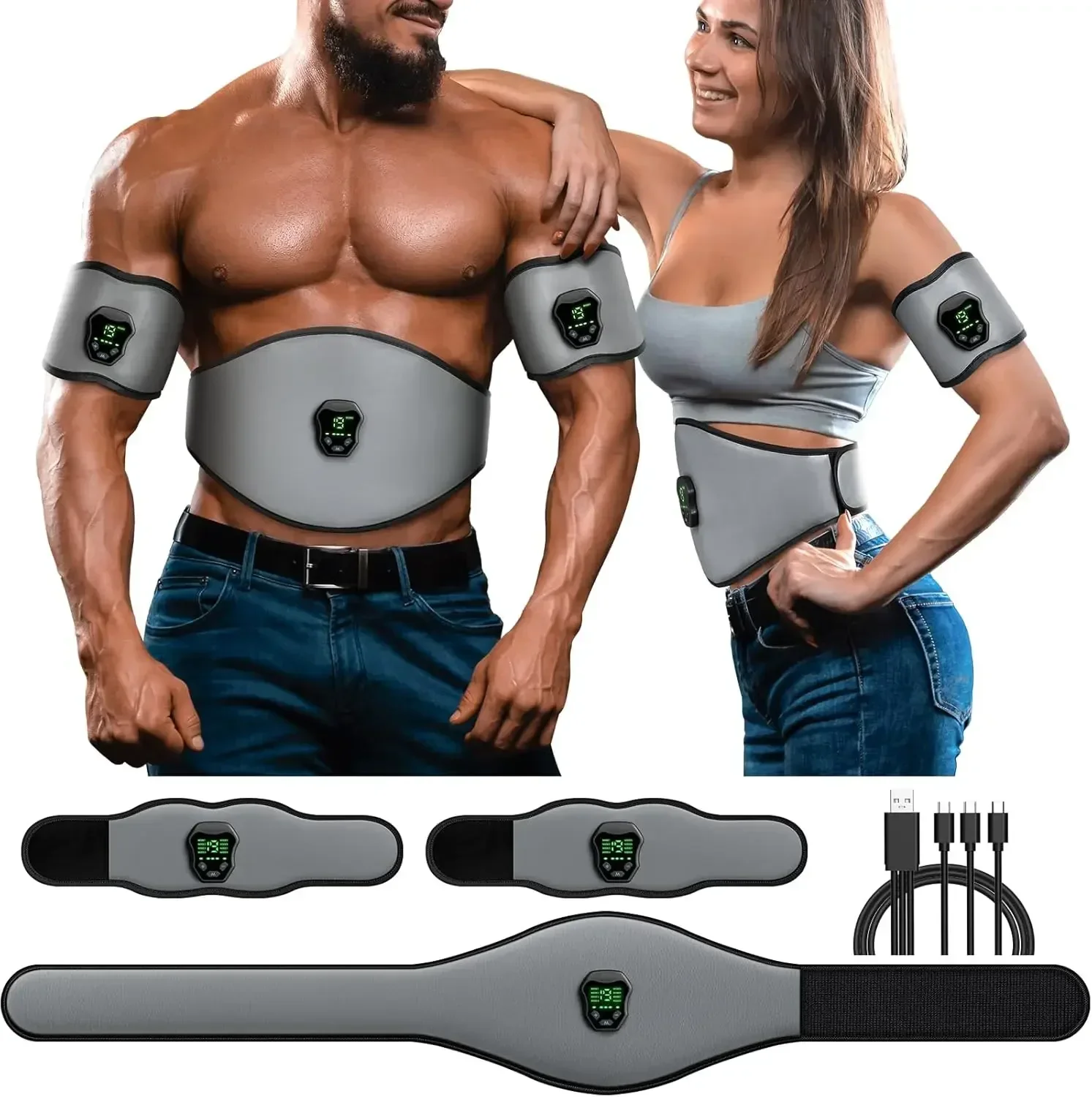 Home Use Muscle Stimulator Belt for Fitness and Conditioning, Grey
Home Use Muscle Stimulator Belt for Fitness and Conditioning, Grey