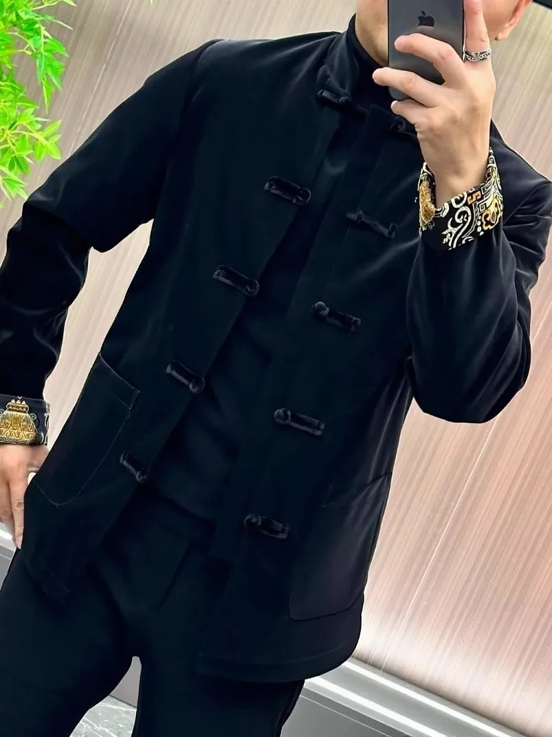 Fashionable Casual Tang Suit Jacket with Embellished Buttons Trendy All-Match High-End Autumn Winter Men's Ethnic Clothing
Fashionable Casual Tang Suit Jacket with Embellished Buttons Trendy All-Match High-End Autumn Winter Men's Ethnic Clothing