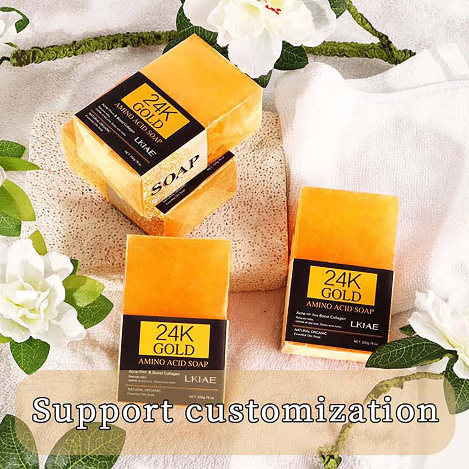 LKIAE 24K Gold Amino Acid Lightening Soap Bar For All Skin Tone, Anti Black Spots, Acne, Smooth and Soften Skin, 200g
LKIAE 24K Gold Amino Acid Lightening Soap Bar For All Skin Tone, Anti Black Spots, Acne, Smooth and Soften Skin, 200g