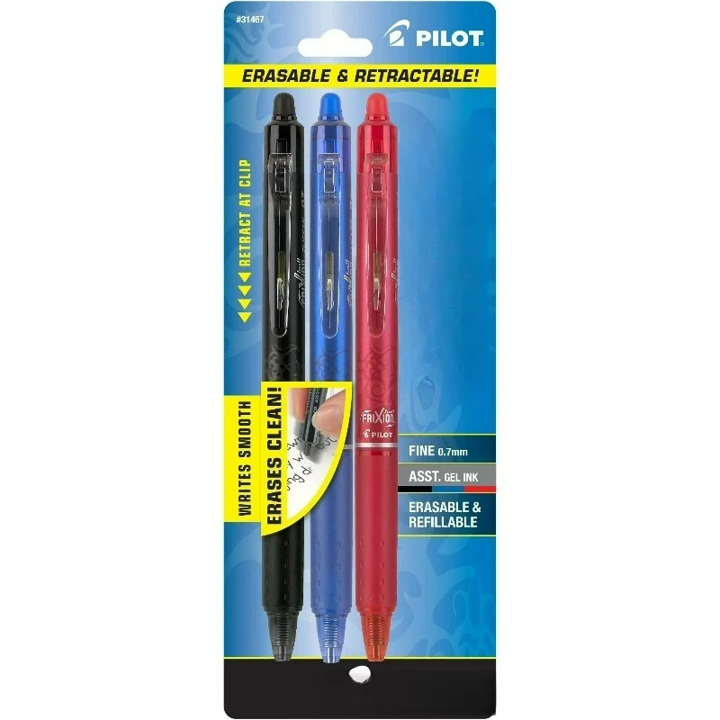 FriXion Clicker Erasable Gel Pens, Fine Point, Assorted Ink, 3 Count
FriXion Clicker Erasable Gel Pens, Fine Point, Assorted Ink, 3 Count