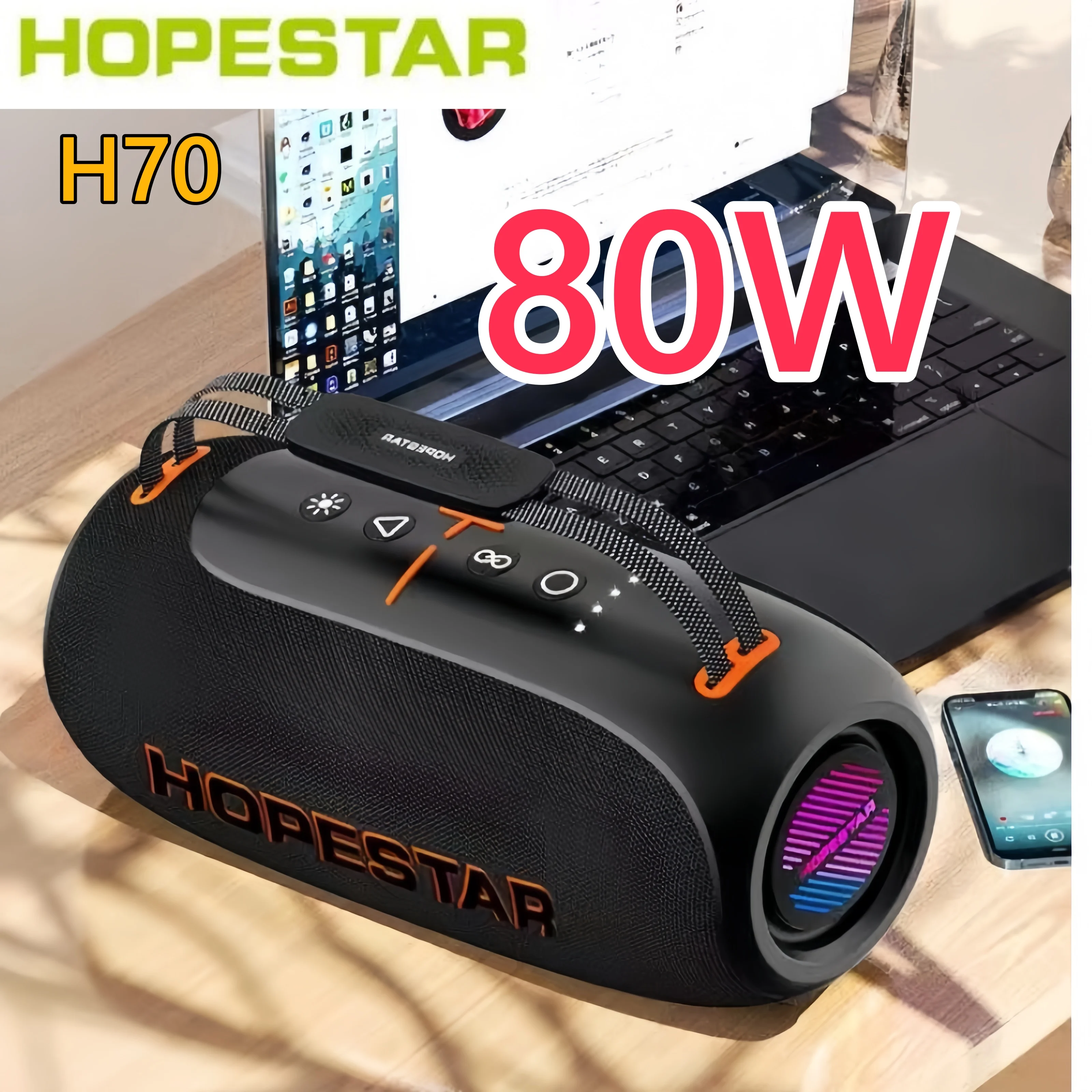 Hopestar Bluetooth Speaker H70 High Quality Portable Music Player 80W RGB Wireless Subwoofer Home Theater for Party Computer
Hopestar Bluetooth Speaker H70 High Quality Portable Music Player 80W RGB Wireless Subwoofer Home Theater for Party Computer