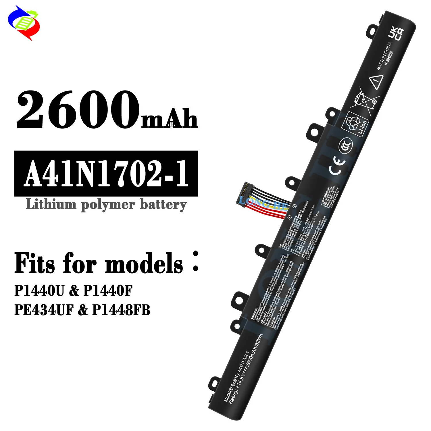 A41N1702 A41N1702-1 44Wh Laptop Battery for ASUS P1440U F PE434UF P1448FB Replacement Battery
A41N1702 A41N1702-1 44Wh Laptop Battery for ASUS P1440U F PE434UF P1448FB Replacement Battery