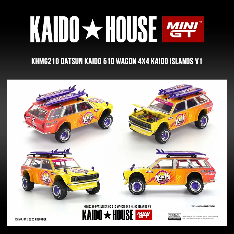 PreSale KHMG 210 1:64 Datsun KAIDO 510 Wagon 4x4 Kaido ISLANDS V1 Openable Hood Diecast Car Model Kaido House MINIGT
PreSale KHMG 210 1:64 Datsun KAIDO 510 Wagon 4x4 Kaido ISLANDS V1 Openable Hood Diecast Car Model Kaido House MINIGT