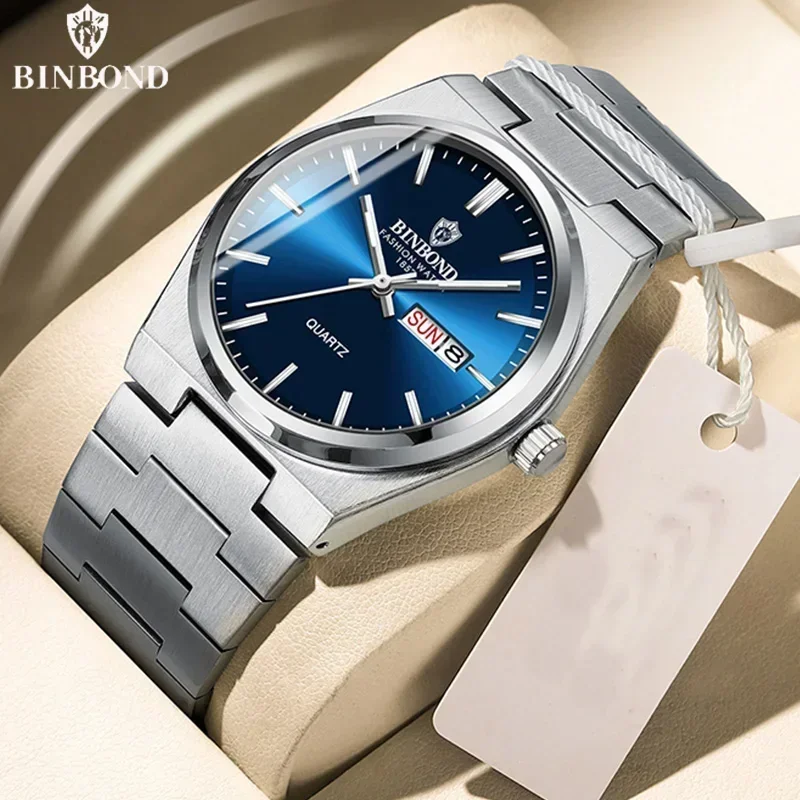 BINBOND Fashion New Men Business Watch Leisure Quartz Stainless Steel Buckle Watches Waterproof Luminous Calendar Men's Watches
BINBOND Fashion New Men Business Watch Leisure Quartz Stainless Steel Buckle Watches Waterproof Luminous Calendar Men's Watches