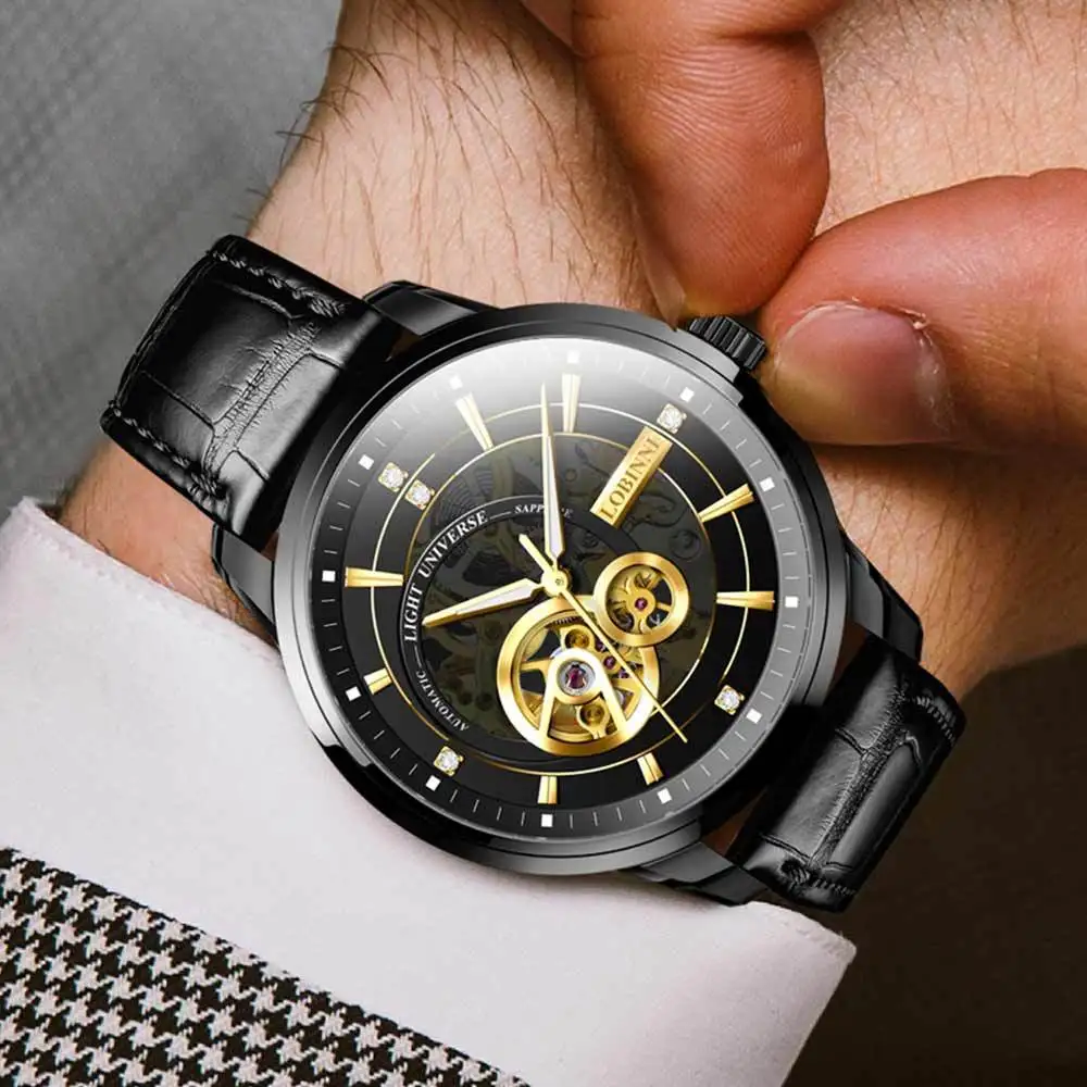 LOBINNI Men's Japan Automatic Mechanical Watch Luminous Sapphire Dual Skeleton Waterproof Luxury Switzerland Design Clock L5013
LOBINNI Men's Japan Automatic Mechanical Watch Luminous Sapphire Dual Skeleton Waterproof Luxury Switzerland Design Clock L5013