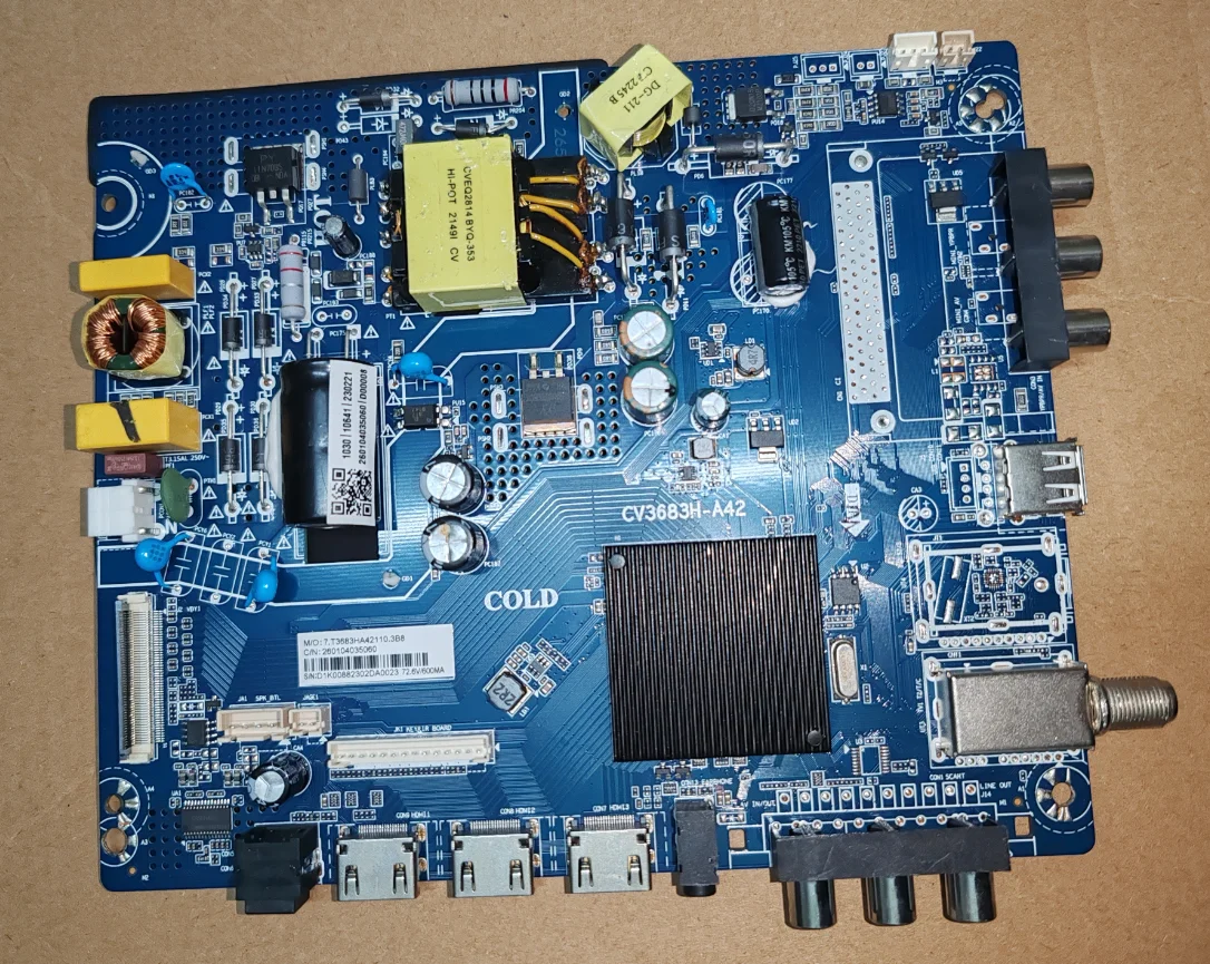 CV3683H-A42 4K Three in One TV Motherboard Tested in Physical Form 72.3V 600MA
CV3683H-A42 4K Three in One TV Motherboard Tested in Physical Form 72.3V 600MA