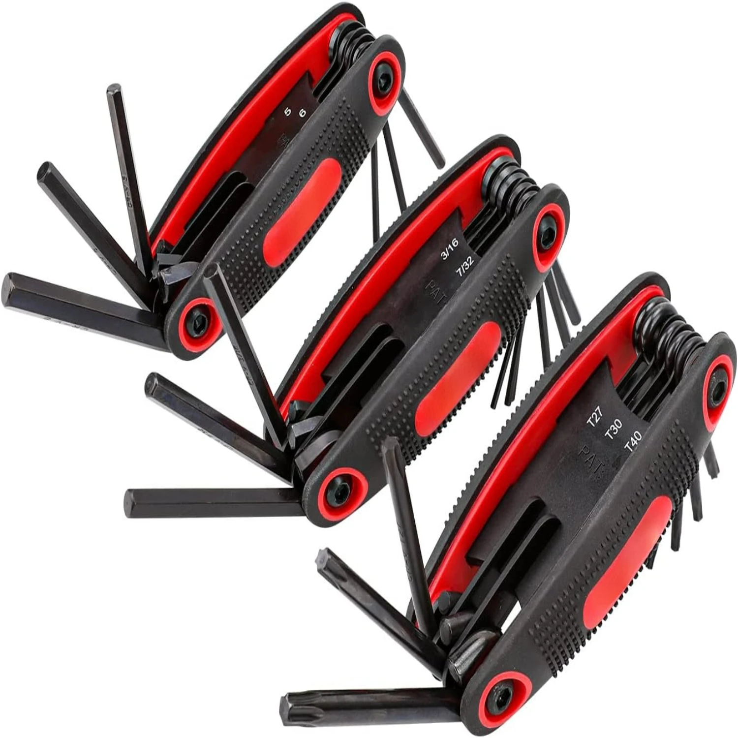 Efficient, Durable, and Versatile 3-Pack Compact Folding Hex Key Set - Basics Tool Kit with Metric, SAE, and Star Options for La
Efficient, Durable, and Versatile 3-Pack Compact Folding Hex Key Set - Basics Tool Kit with Metric, SAE, and Star Options for La
