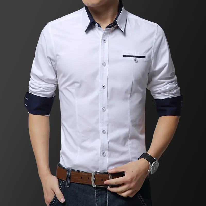 Casual Social Formal shirt Men long Sleeve Shirts Business Slim Office Shirt male Cotton Mens Dress Shirt white 3XL 5XL
Casual Social Formal shirt Men long Sleeve Shirts Business Slim Office Shirt male Cotton Mens Dress Shirt white 3XL 5XL