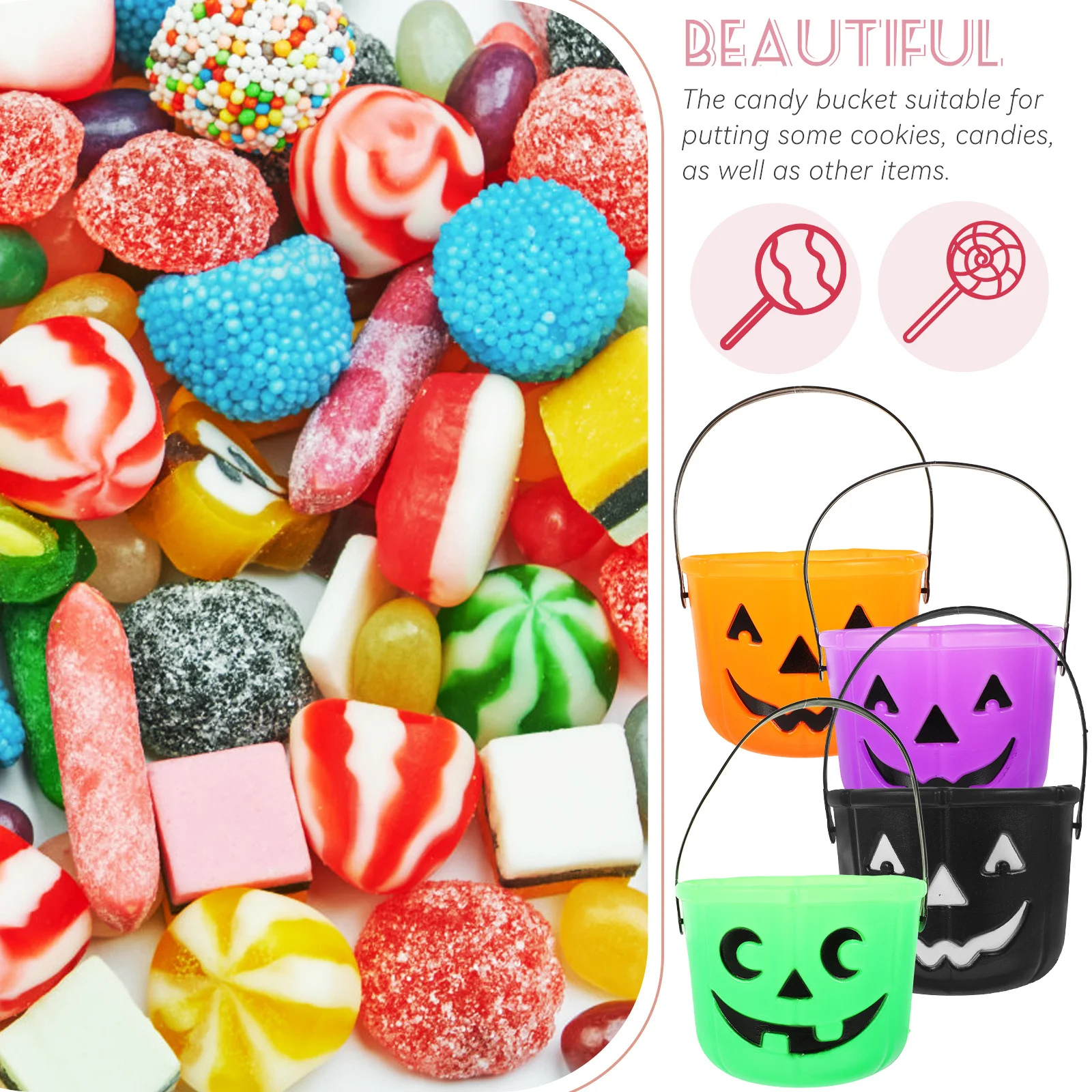 4Pcs Pumpkin Bucket Halloween Candy Holder Plastic Portable Buckets with Handles Kids Trick-Or-Treat Party Favor Candy Container
4Pcs Pumpkin Bucket Halloween Candy Holder Plastic Portable Buckets with Handles Kids Trick-Or-Treat Party Favor Candy Container