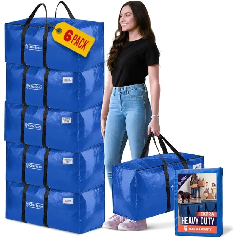 Extra Heavy Duty Moving Bags with Zipper, 6 Pack – Extra Large Storage Bags for Clothes, Moving Boxes or Packing for
Extra Heavy Duty Moving Bags with Zipper, 6 Pack – Extra Large Storage Bags for Clothes, Moving Boxes or Packing for
