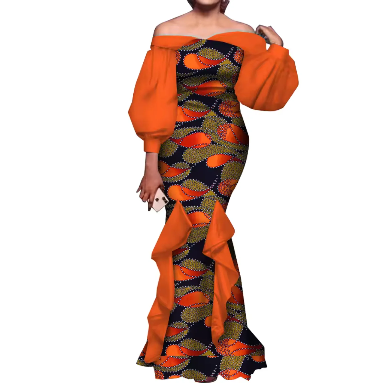 Fashion Women Plus Size Breathable Ankara Dresses Flash Neck Puff Sleeve Long Dress African Robe Africaine Femme Evening
Fashion Women Plus Size Breathable Ankara Dresses Flash Neck Puff Sleeve Long Dress African Robe Africaine Femme Evening
