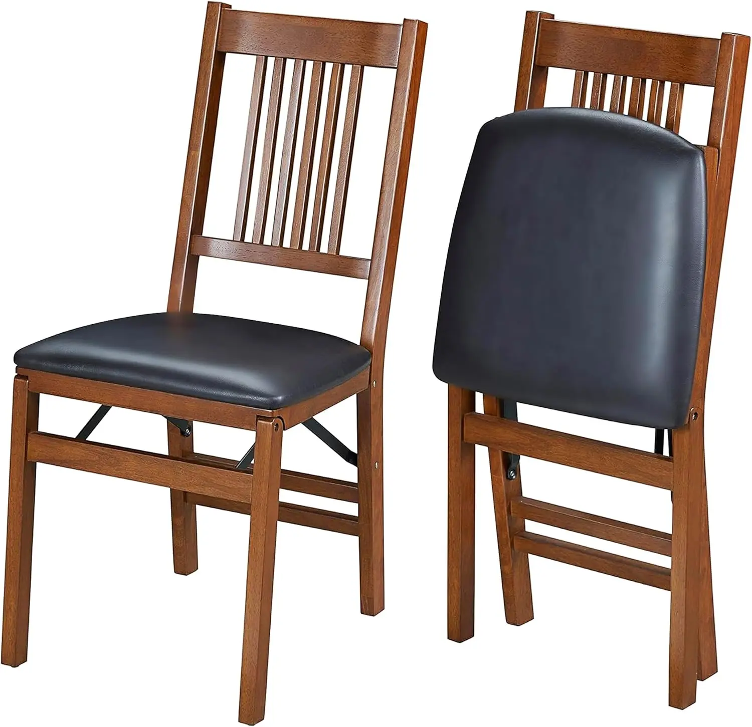 Wooden Folding Chairs Set of 2 with Padded Seats, No Assembly, Space-Saving Design, Fruitwood Frame
Wooden Folding Chairs Set of 2 with Padded Seats, No Assembly, Space-Saving Design, Fruitwood Frame