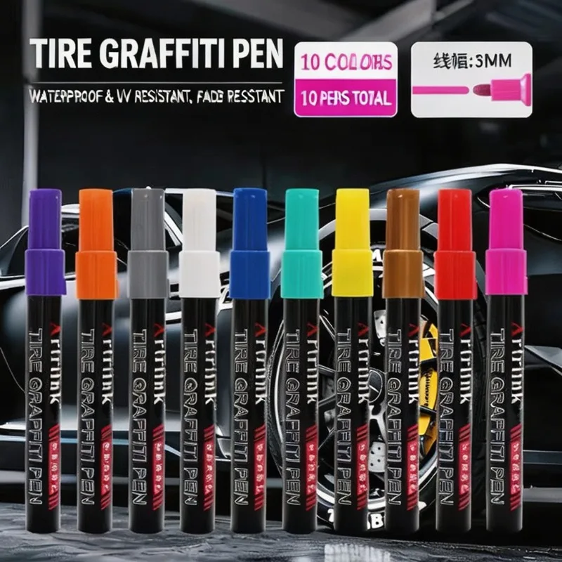 10 Colors 3mm Oil Based Tire Paint Pen Waterproof Permanent Car Tyre Lettering Wheel Graffiti Marker Set
10 Colors 3mm Oil Based Tire Paint Pen Waterproof Permanent Car Tyre Lettering Wheel Graffiti Marker Set